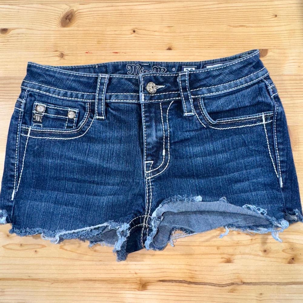 Miss Me DIY Cutoff Shorts Size 28 Bling Chloe Boot‎ Raw Hem Distressed